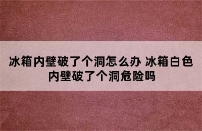 冰箱内壁破了个洞怎么办 冰箱白色内壁破了个洞危险吗